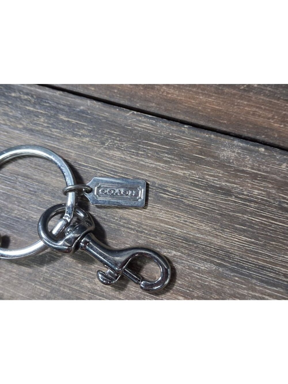 Coach Poppy Keychain Bag Tag Charm Heart Pink Red Outline Logo Mirrored - Picture 12 of 13
